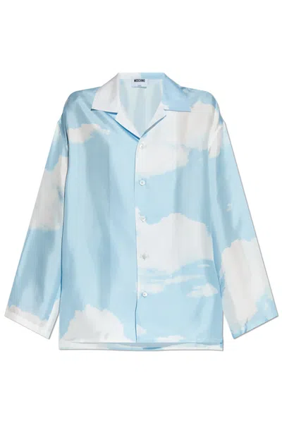 Moschino Long-sleeved Shirt In Blue