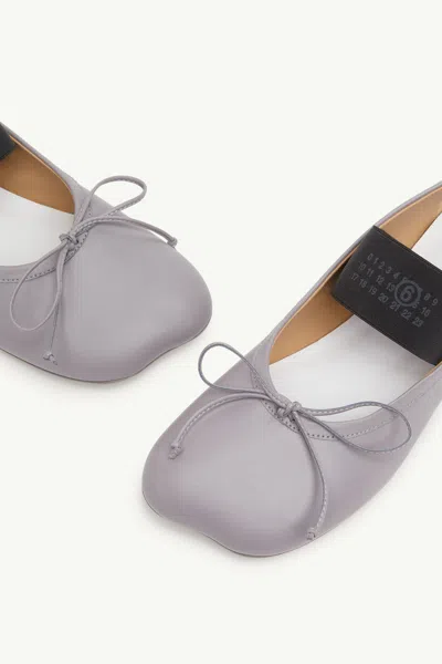 Mm6 Maison Margiela Anatomic Numeric Ballerinas In Gray