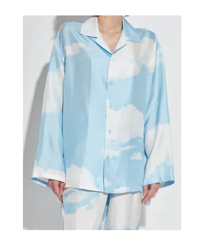 Moschino Long-sleeved Shirt In Blue