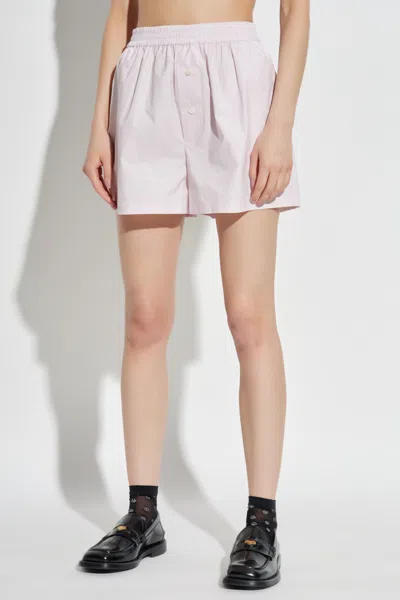 Moschino Goose-embroidered Shorts In Pink