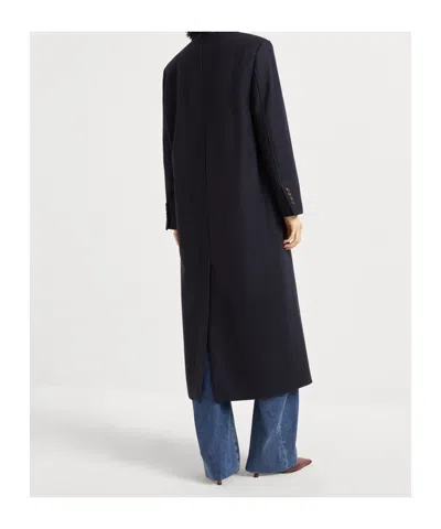 Brunello Cucinelli Felt-finish Coat In Black