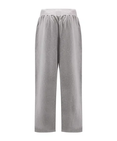 Balenciaga Wide Leg Cotton Jogging Trousers In Gray