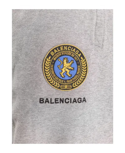 Balenciaga Wide Leg Cotton Jogging Trousers In Gray