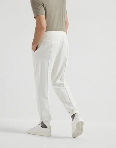 Brunello Cucinelli Drawstring Waist Sweatpants In White