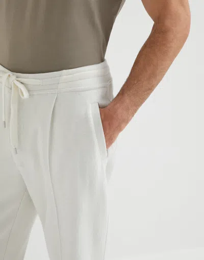 Brunello Cucinelli Drawstring Waist Sweatpants In White