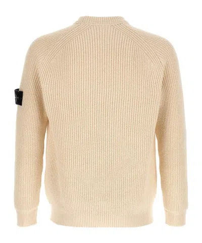 Stone Island Light Yellow Crewneck Pullover In Nude