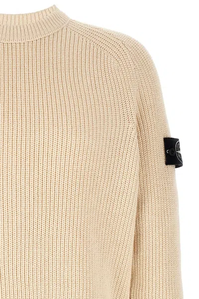 Stone Island Light Yellow Crewneck Pullover In Nude