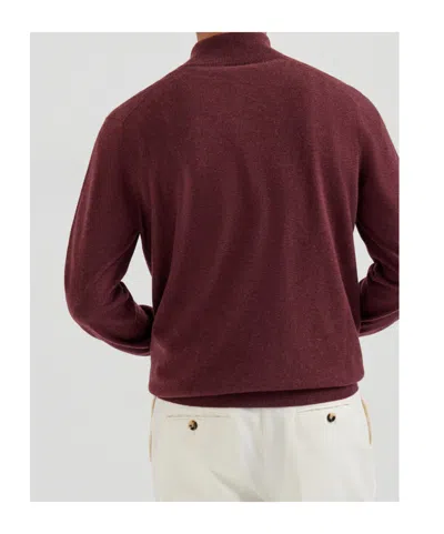 Brunello Cucinelli Cashmere Quarter-zip Sweater In Brown
