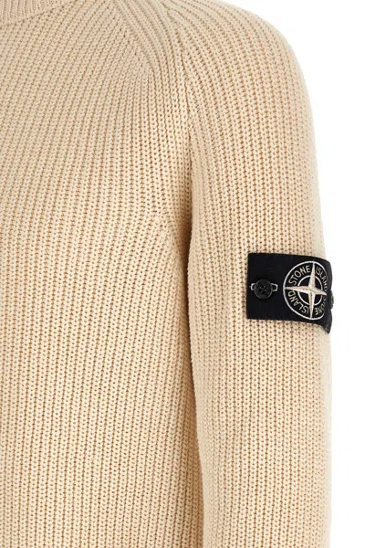 Stone Island Light Yellow Crewneck Pullover In Nude