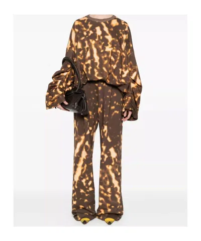 Dries Van Noten Women Hannet Printed Cotton Sweatshirt In Brown