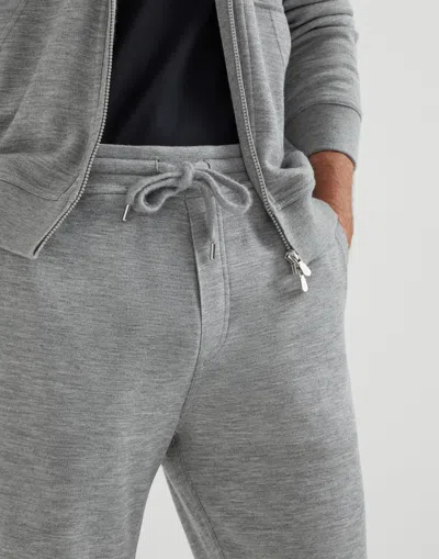 Brunello Cucinelli Drawstring Slim-fit Joggers In Gray