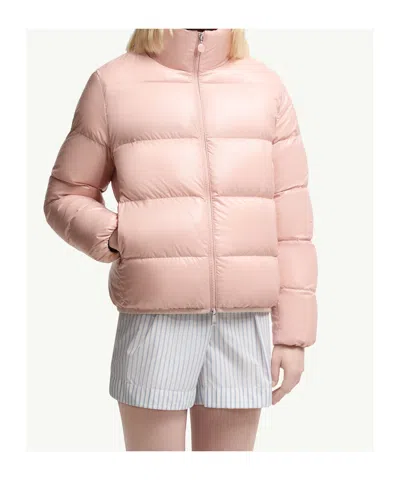 Moncler Women Pink Abbadia Short Down Jacket In Pink