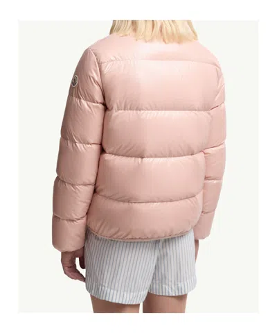 Moncler Women Pink Abbadia Short Down Jacket In Pink