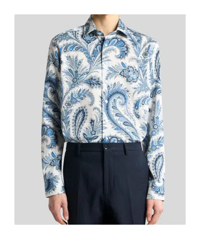 Etro Floral Paisley Button-up Shirt In Blue