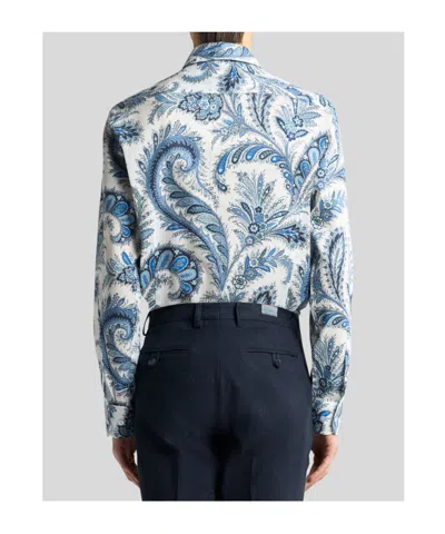 Etro Floral Paisley Button-up Shirt In Blue
