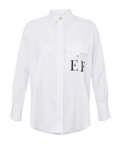 Elisabetta Franchi White Striped Cotton Poplin Shirt