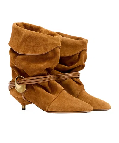 Isabel Marant Embellished Strap Detail Boots In Brown
