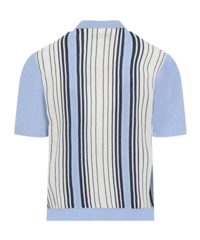 Amiri Script Stripe Viscose Shirt In Blue