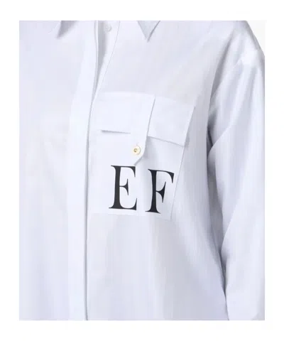 Elisabetta Franchi White Striped Cotton Poplin Shirt