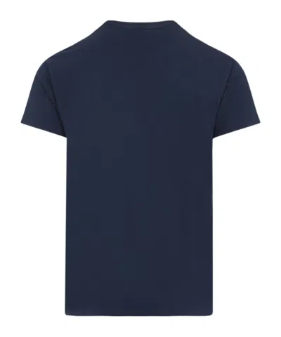 Tom Ford Indigo Blue Cotton T-shirt With Chest Pocket And Crew Neck