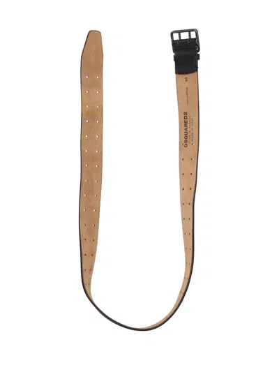 Dsquared2 Perforated Buckle Belts Smooth Finish In Animal Print