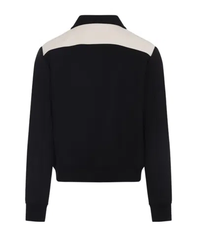 Amiri Tailored Wool And Leather Jacket With Zippered Pockets In Black
