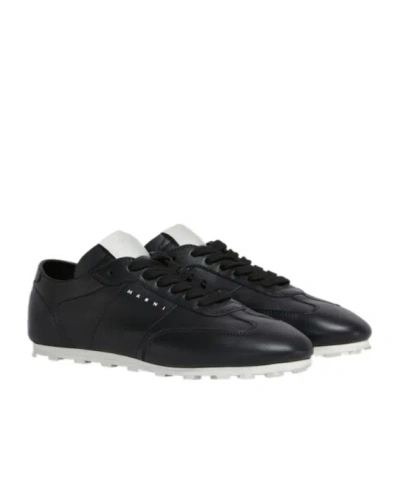 Marni Lace-up Athletic Trainers In Black