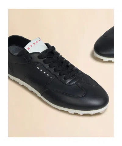 Marni Lace-up Athletic Trainers In Black