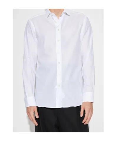 Etro Cotton Jacquard Shirt With Gecko Motif In White