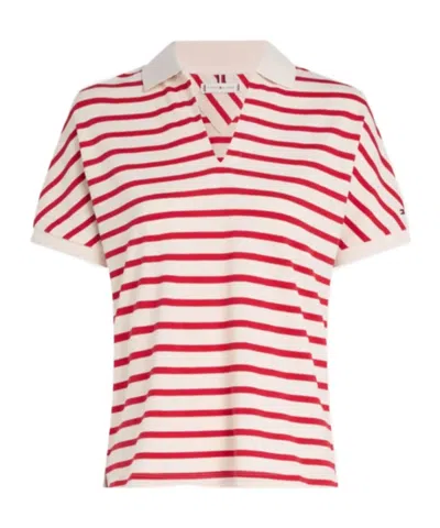 Tommy Hilfiger Polo Lyocell Open-nk Relaxed Polo Ss In Pink