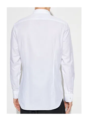Etro Cotton Jacquard Shirt With Gecko Motif In White
