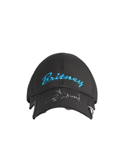 Balenciaga Music  Britney Spears Series Cap In Faded Black /blue In Black