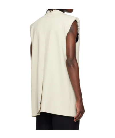 Jean Paul Gaultier Double Layer Sleeveless Blazer In Neutral