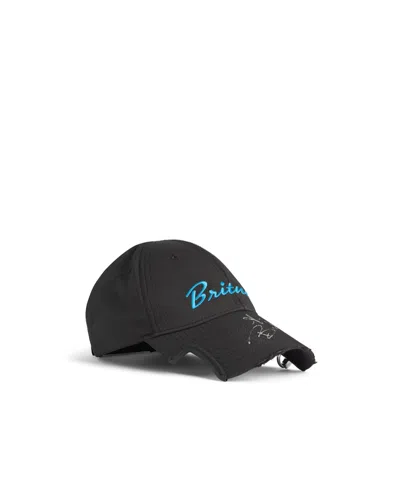 Balenciaga Music  Britney Spears Series Cap In Faded Black /blue In Black