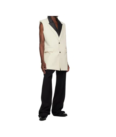 Jean Paul Gaultier Double Layer Sleeveless Blazer In Neutral