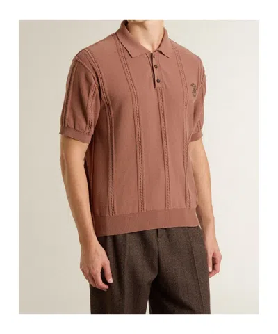 Golden Goose Lapel Short Sleeve Polo Shirt In Pink