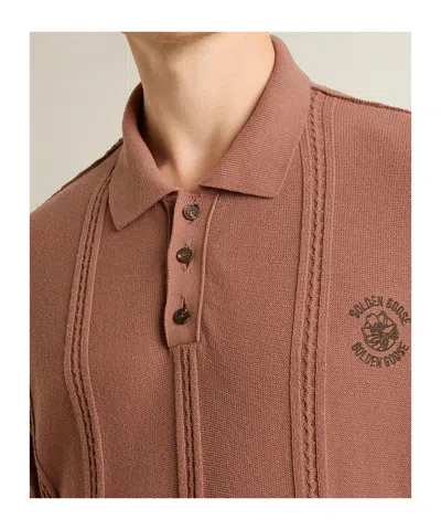 Golden Goose Lapel Short Sleeve Polo Shirt In Pink