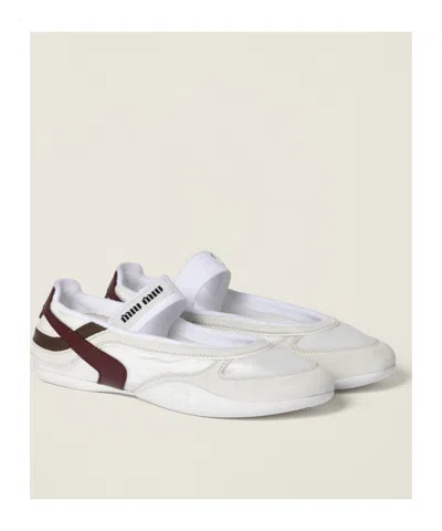 Miu Miu Gymnasium Technical Fabric And Suede Ballerinas