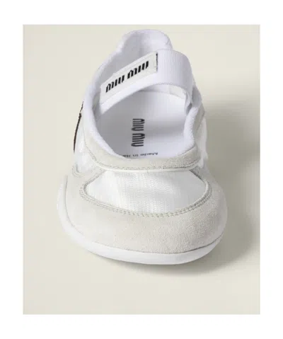 Miu Miu Gymnasium Technical Fabric And Suede Ballerinas