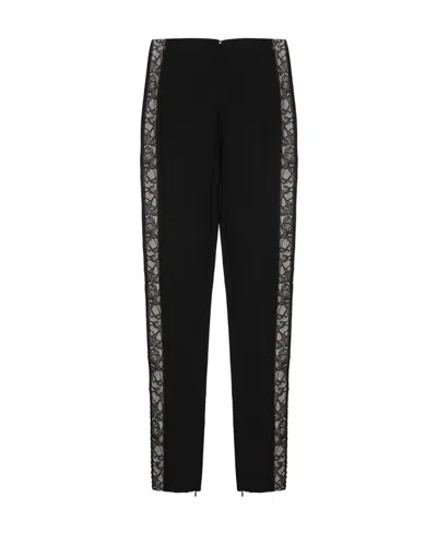La Perla Lace Detail Casual Pants In Black