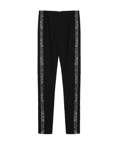 La Perla Lace Detail Casual Pants In Black