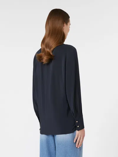 Max Mara Silk Crepe De Chine Blouse In Black