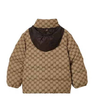 Gucci Gg Canvas Padded Jacket In Brown