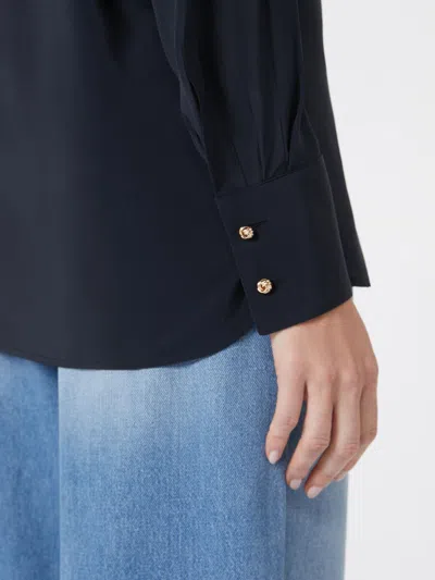Max Mara Silk Crepe De Chine Blouse In Black
