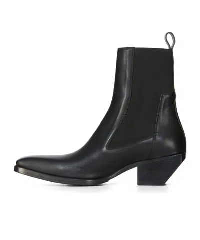 Rick Owens Square Toe Boots In Black