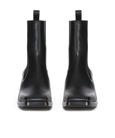 Rick Owens Square Toe Boots In Black