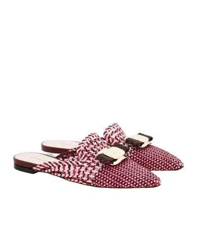 Ferragamo New Vara Plate Mule In Multi