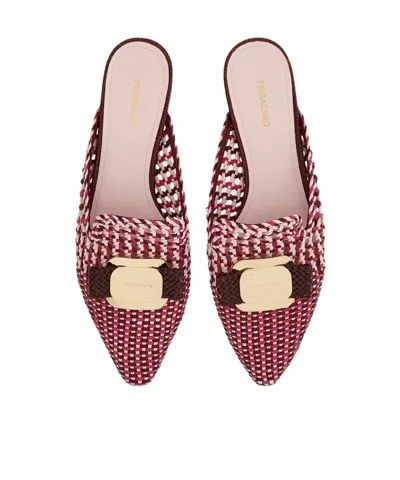 Ferragamo New Vara Plate Mule In Multi