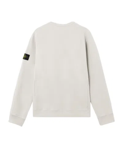 Stone Island Regular-fit Crewneck Sweatshirt With Ribbed Inserts In White