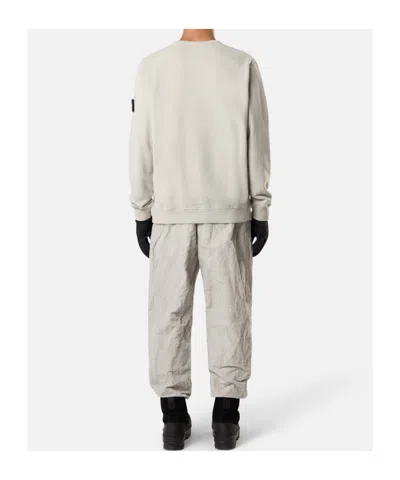 Stone Island Regular-fit Crewneck Sweatshirt With Ribbed Inserts In White